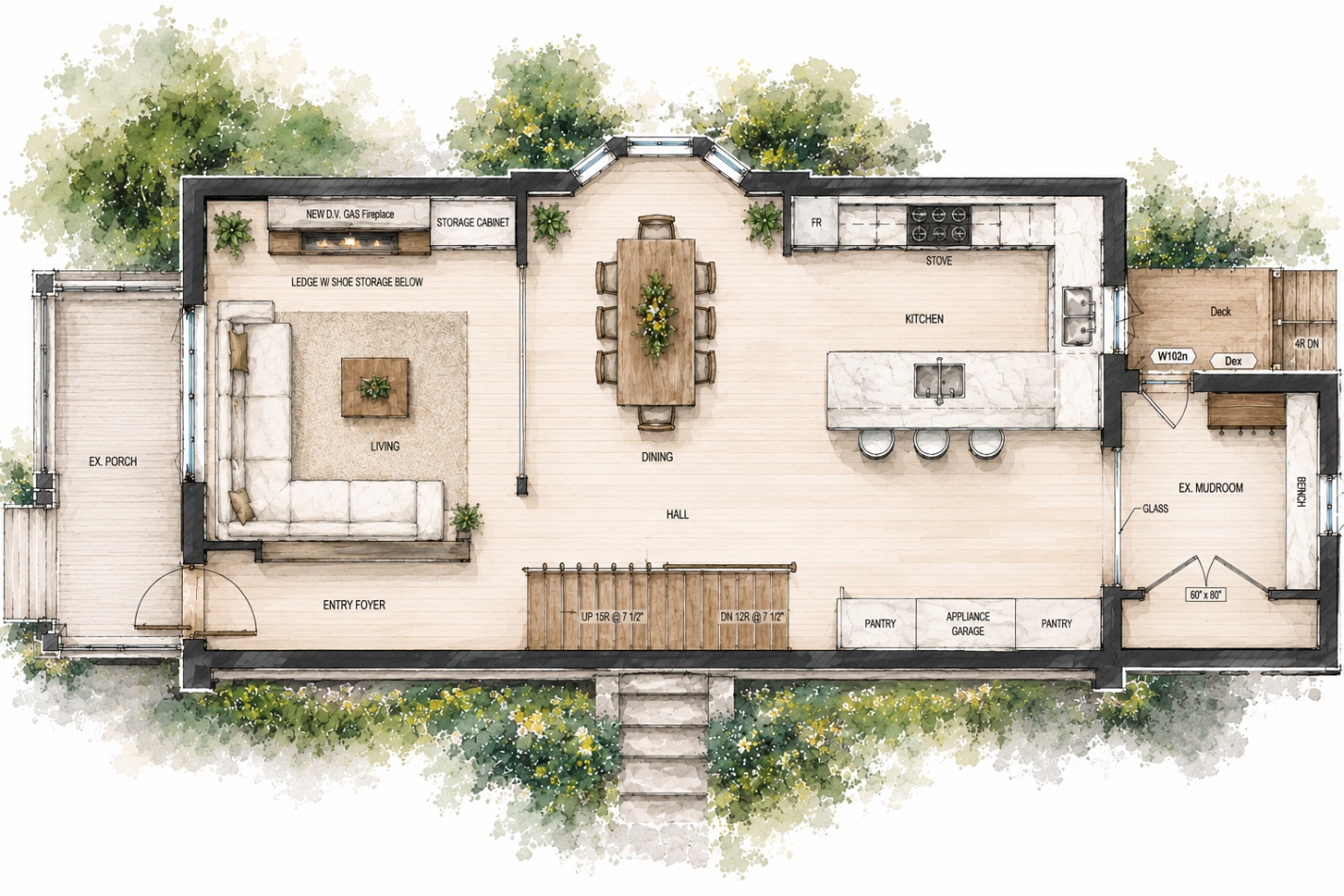 Early illustrative floor plan from the Project Ritchie brief